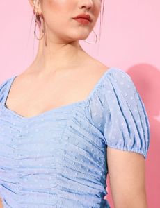 Blue Polka Dot Top.SIZE-28-34.BRAND NEW