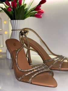 ZARA Rhinestone Open Toe Heels