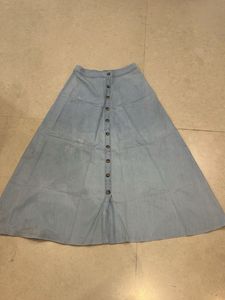 Denim Button-Down Skirt