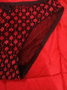 Red &amp; Black Lace Panties