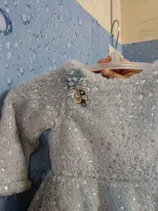 Baby Girl&#39;s Blue Fuzzy Dress