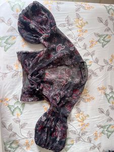 BLACK FLORAL BOHO CROP TOP