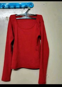 Black &amp; Red Combo Body Fitted Top For Women