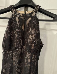 Elegant Black Lace Halter Gown