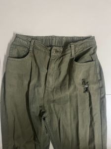 Olive Green Boyfriend Jeans