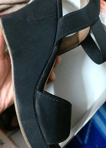 Black Wedge Sandals