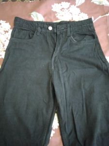 High Rise Straight Fit Black Jeans