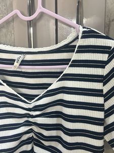 Striped V-Neck Top