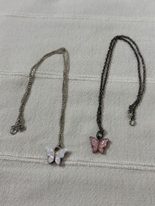 2 butterfly Necklaces