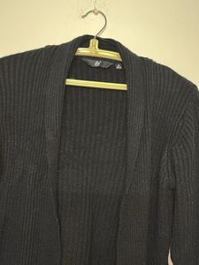 black woollen long shrug for women