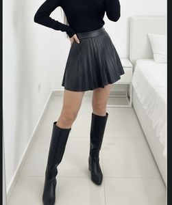 gothic leather mini skirt
