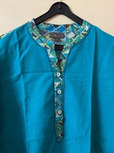 Printed Sea Green Kurta