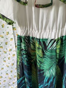 Tropical Print Off-Shoulder Dress