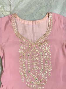 Embroidered Pink Kurti