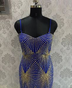 Blue &amp; Gold Ethnic Gown💎🎀🦋