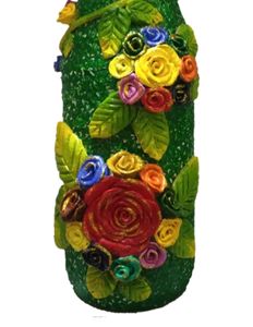 Decorative Clay Work On Bottle