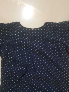 Navy Polka Dot Mini Dress