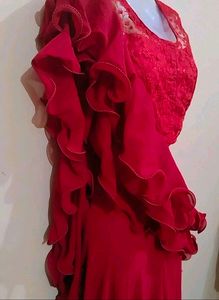 Price DropMaroon Ruffled Plazzo Dress✨💕🌸