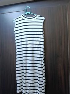Striped Sleeveless Midi Dress