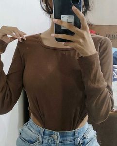 Brown Long Sleeve Top