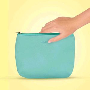 Smytten Leather Travel Pouch (Hard) - Sky Blue