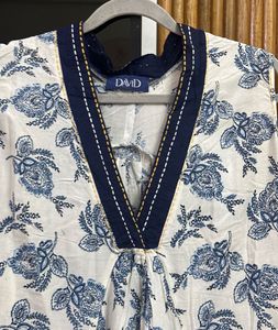 Boutique Made Blue Floral Print Dress, Size:34-36