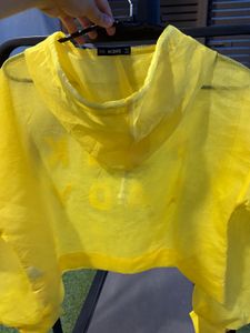 Shein Yellow &#39;Pink Lady&#39; Crop Hoodie