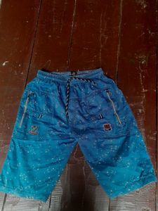 Blue Patterned Shorts