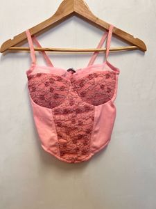 Pink Lace Corset Top