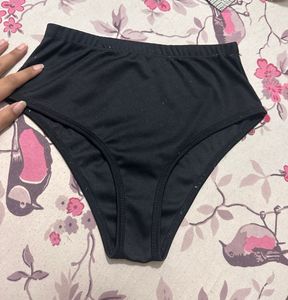 Black High-Waisted Swim Bottoms