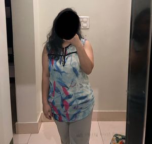 Leaf Printed Long Top