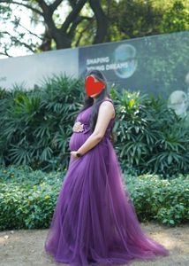 Purple Tulle Maternity Dress