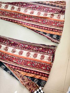 Paisley Print Flare Leg Pants