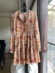 Floral Print Tiered Mini Dress