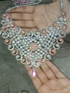 Pink Coral Spiral Neck Set.