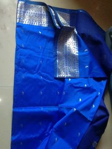 Brand New Blue Pure Silk Saree