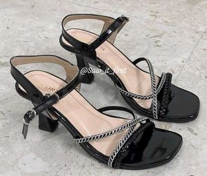 stylish Black Heeled Sandals