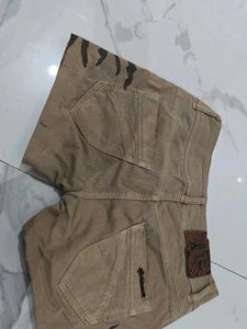 Brown Animal Print Shorts