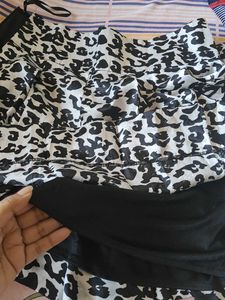 Box Pleat Animal Print Skirt