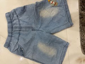 Kids Denim Shorts with Rocket Detail