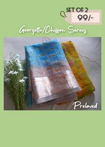 Set Of 2 Georgette/Chiffon Sarees