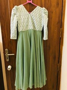 Green Lace Midi Dress