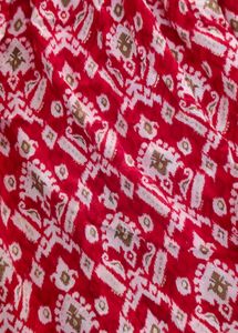 Red Printed Kurti with Embroidery