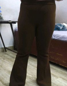 Brown Flared Trousers