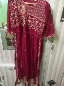 Maroon Embroidered Kameez  Dupatta Suit