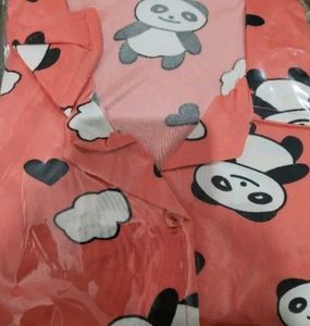 Panda Print Pajama Set