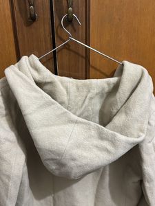 Elegant Beige Hooded Coat