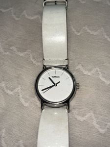 Timex White Leather Watch