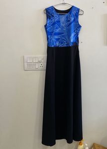 Elegant Blue & Black Maxi Dress