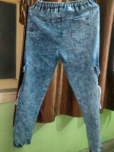 Acid Wash Denim Joggers